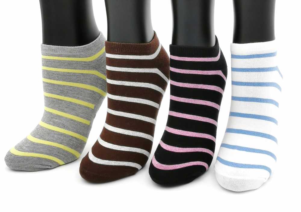 6054 斑馬條紋船型女襪