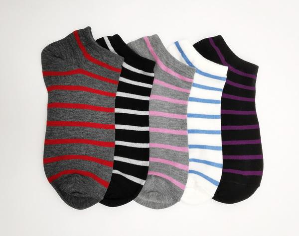 6054 斑馬條紋船型女襪