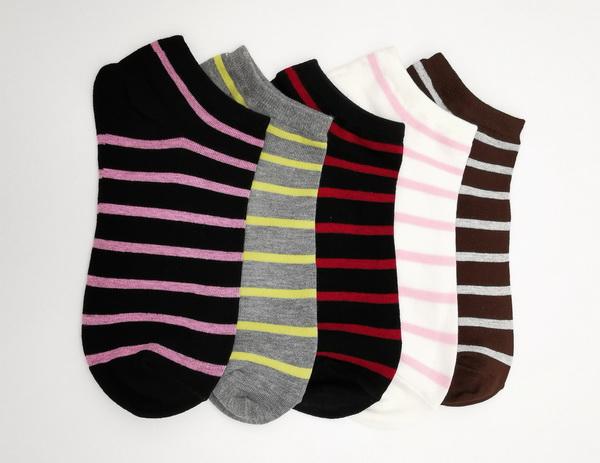 6054 斑馬條紋船型女襪