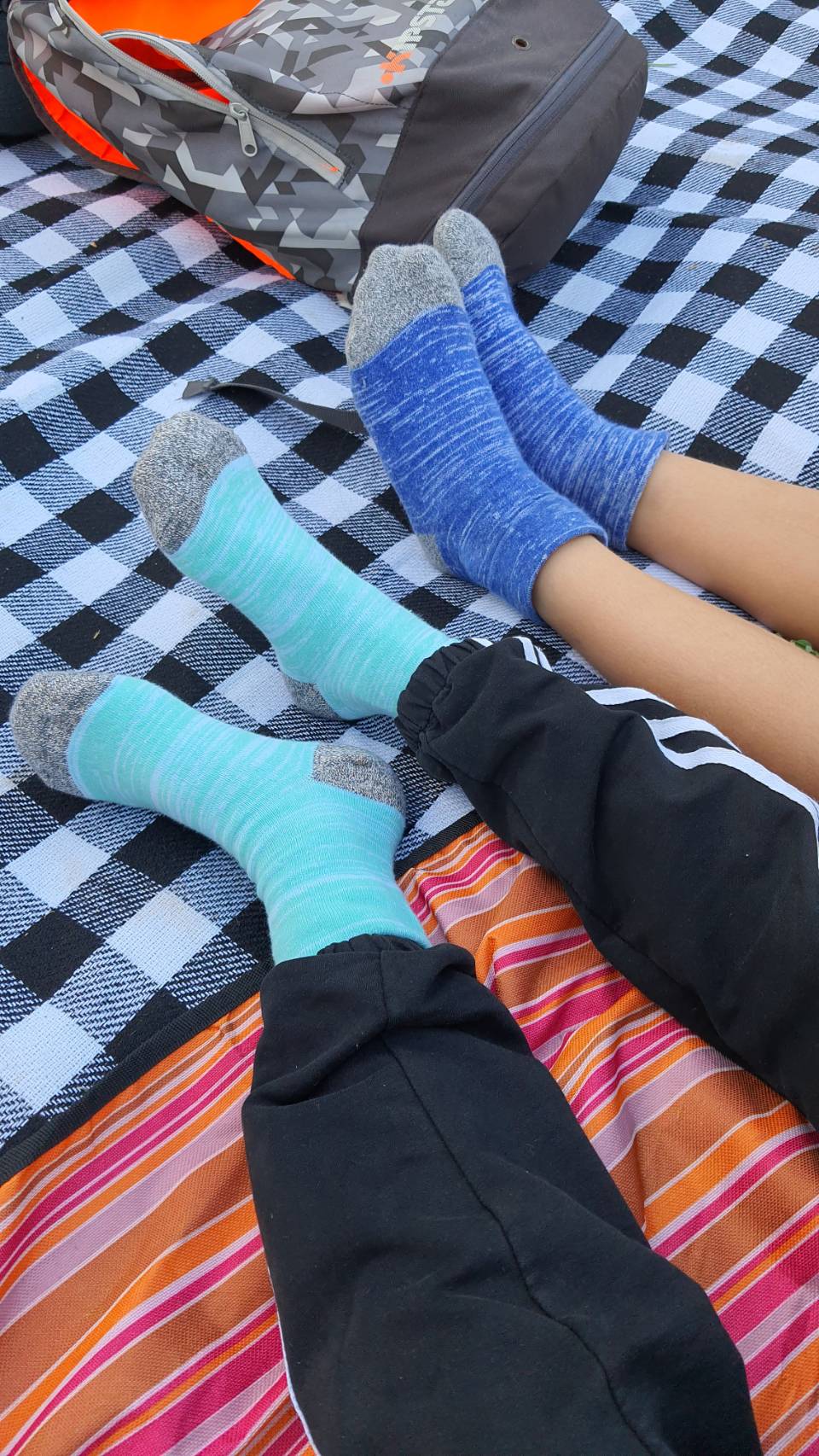 6490-2 彩虹紋無痕寬口休閒童襪 (S/M)