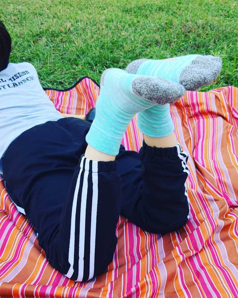 6490-2 彩虹紋無痕寬口休閒童襪 (S/M)