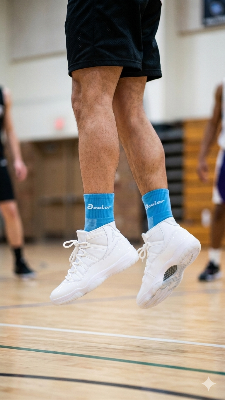 5718 acolor竹炭1/2無痕彩色氣墊除臭襪